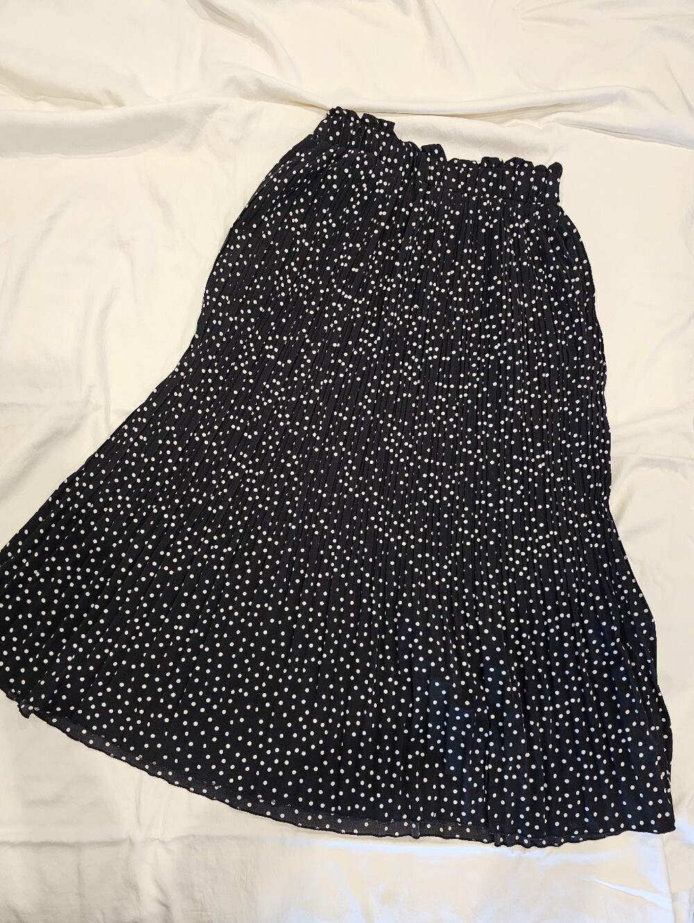 Polka Dot Maxi Skirt Black White